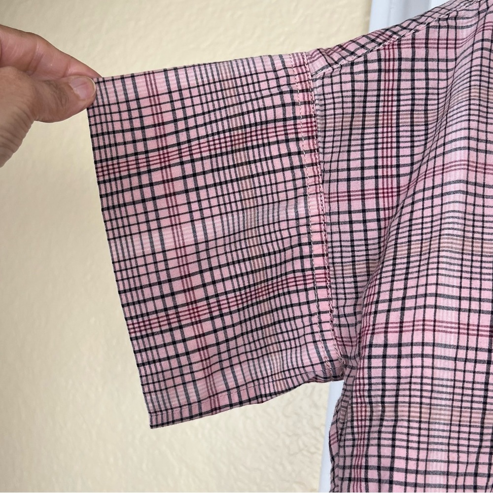 Madewell Pink Hartley Plaid Courier Button Back Boxy  Cotton Shirt Size S - Picture 5 of 7